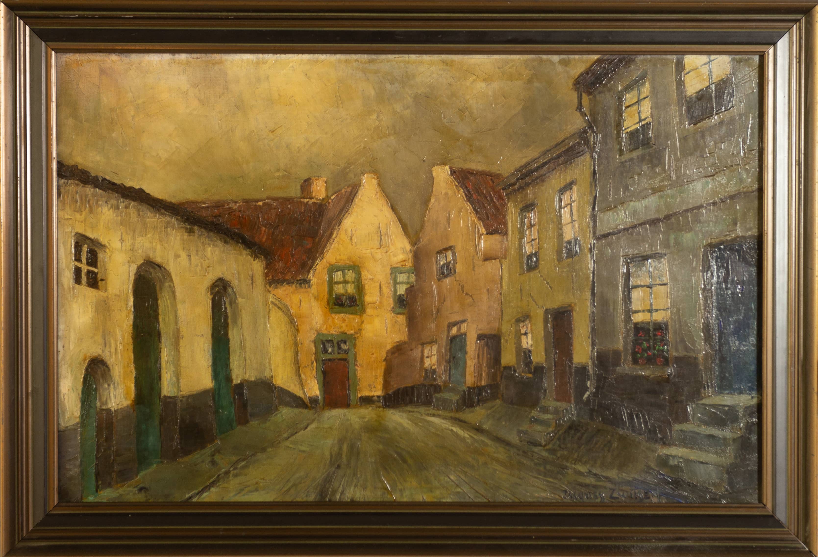 Daalstraat Thorn - Jacques Zwijsen - ca. 1930, olieverf op doek, 45 x 70 cm