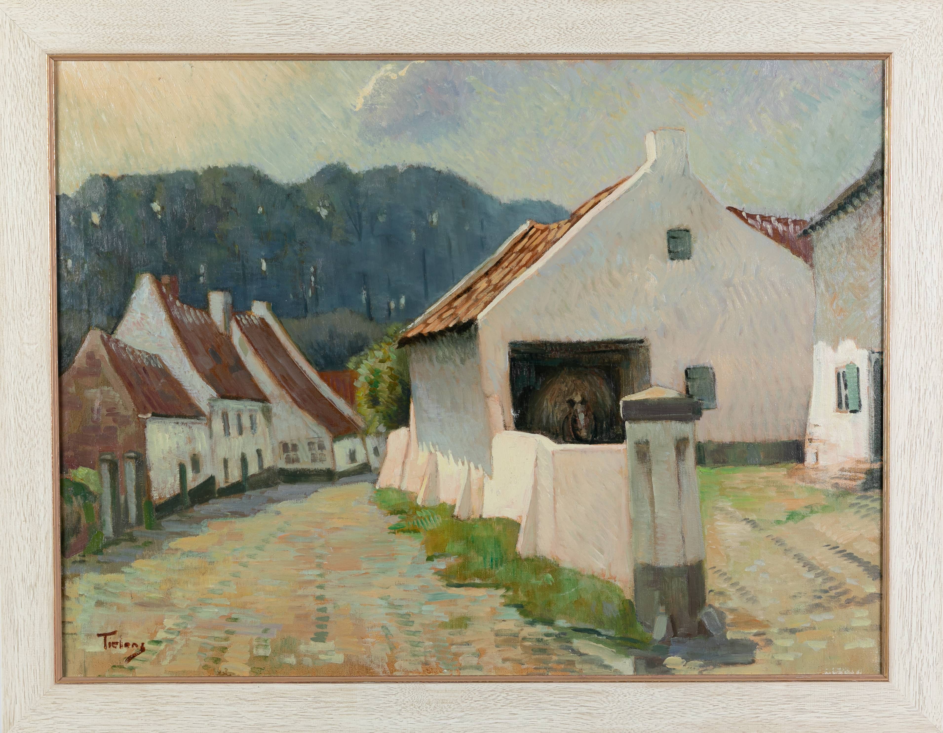 Beekstraat Thorn - George Tielens - olieverf op doek, 78 x 58 cm
