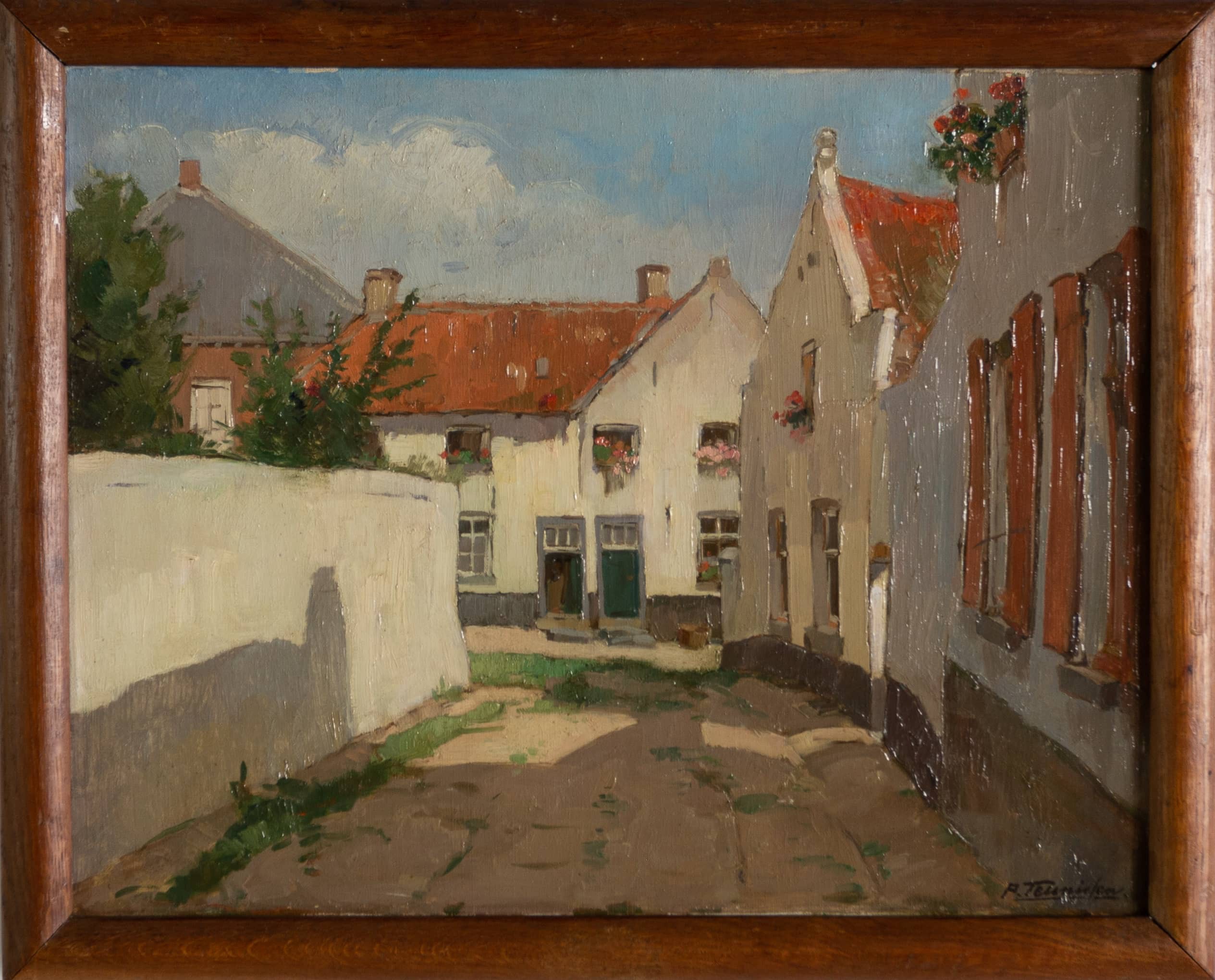 Daalstraat Thorn - Piet Teunissen - ca. 1950, olieverf op doek, 49,7 x 61,7 cm